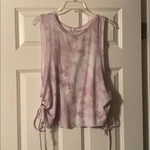 Lilac tie dye workout top